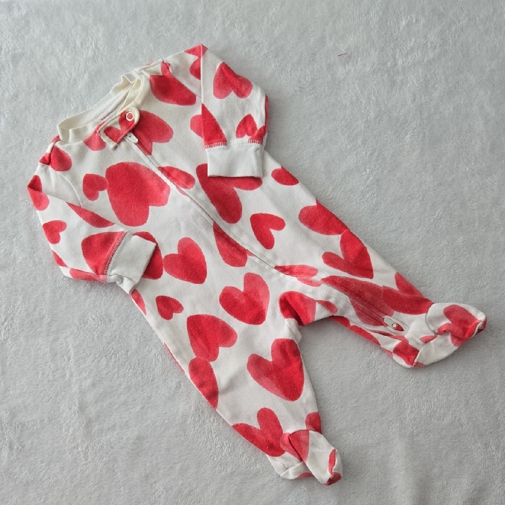 Carter's Red Heart Print Footie